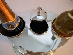 2-Bottle Wine & Champaign Cooler Chiller  Silver Plated  Hallmarked James Deakin & Sons Sheffield UK   1932-1939
