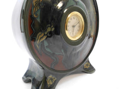 Beautiful GOUDA Ceramic design with Clock. Jugendstil decor created and painted by Johannes Hendricus Hartgring in 1899  Zuid Holland N.V. Plateelbakkerij.