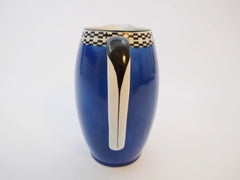 Blue Pitcher with Black & White Checkered pattern
