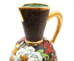 Pitcher with Floral Motif BOCH La Louvière Belgium. Model MIKADO D2919 with Gold-tone decoration ca.1938. Form F89/2 was already created between 1842 and 1850.