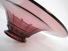 Coupe Nymphéa  Purple Color. Demi-Crystal Pressed Glass.  Luxval Collection 1935  Val St Lambert Belgium
