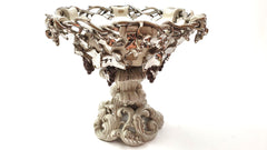 METTLACH Ceramic Centerpiece with overwhelming Grey & Silver Decor. Model 346.
