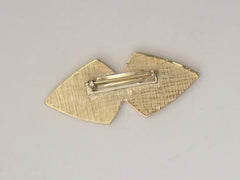 Gold Colour and Cream Enamel Style Brooch