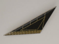 Art Deco geometric design Black & Gold Colour Brooch