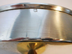 Coupe sur piédouche    Silver Plated Metal Footed Bowl with Silver-Gilt Interior and Etched Glass insert