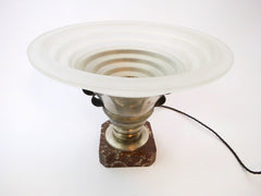 Art Deco Uplighter with Stepped Opaque Glass Shade  1920's