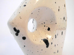 Ceramic Decanter Unique Design  off-white with black drops