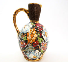 Pitcher with Floral Motif BOCH La Louvière Belgium. Model MIKADO D2919 with Gold-tone decoration ca.1938. Form F89/2 was already created between 1842 and 1850.