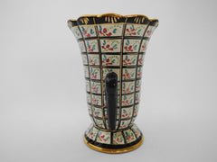 Hand Painted Vase made by Hubert Bequet, Faïencerie Bequet Quaregnon Belgium, 1940s.