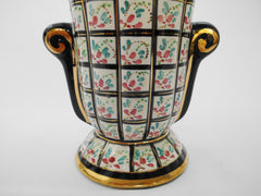 Hand Painted Vase made by Hubert Bequet, Faïencerie Bequet Quaregnon Belgium, 1940s.