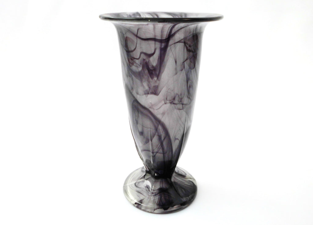Art Deco Vase in Purple Cloud Pressed Glass, Polished outside, matt inside. 1920s  George Davidson & Co, England.