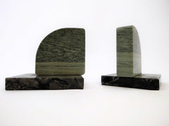 2 Bookends made of two different kinds of Marble. First half of the 20th Century.