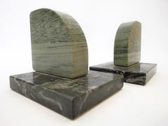 2 Bookends made of two different kinds of Marble. First half of the 20th Century.