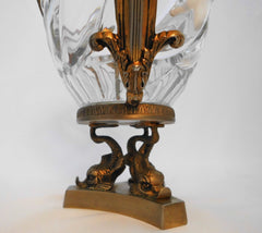 Benito Centerpiece/Jardinière N°28-PLII GM Swan Bambou  Complete Handmade, Crystal & Bronze 1950's France